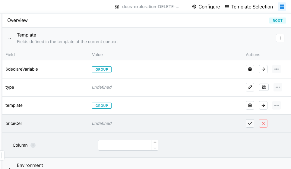 Cell entry inline edit